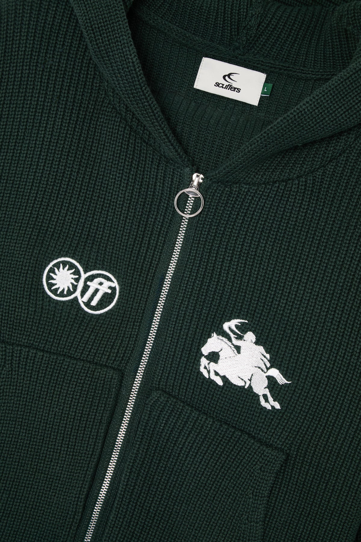 Emblem Green Zipper Knit