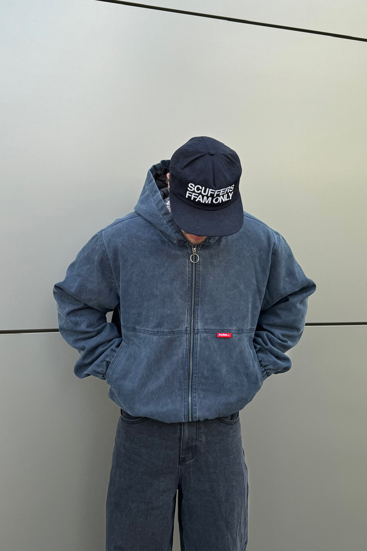 Stained Navy Blue Work Jacket