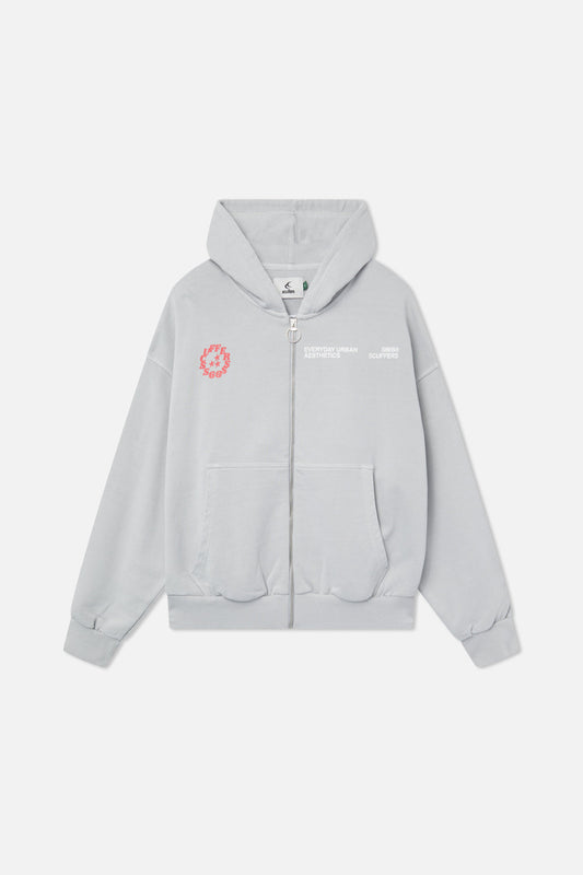 S66S Zipped Grey Hoodie