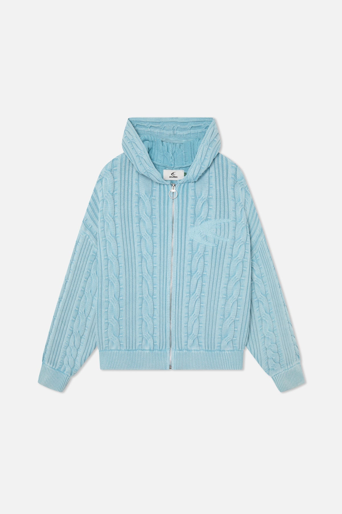 Latte Zipper Light Blue Knit