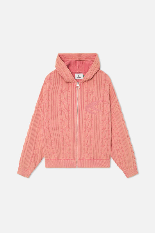 Latte Zipper Pink Knit