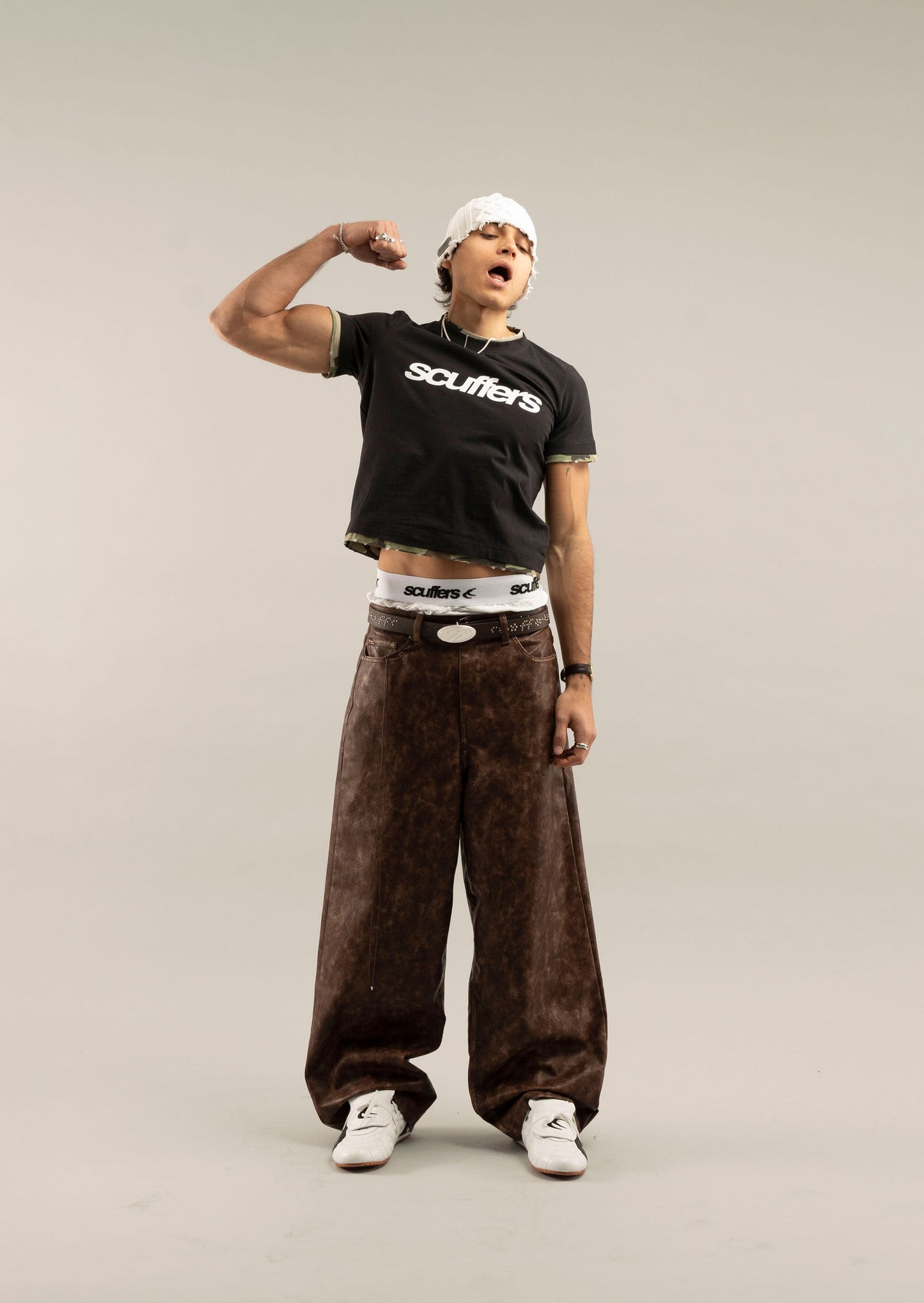 Leather Brown Jumbo Pants