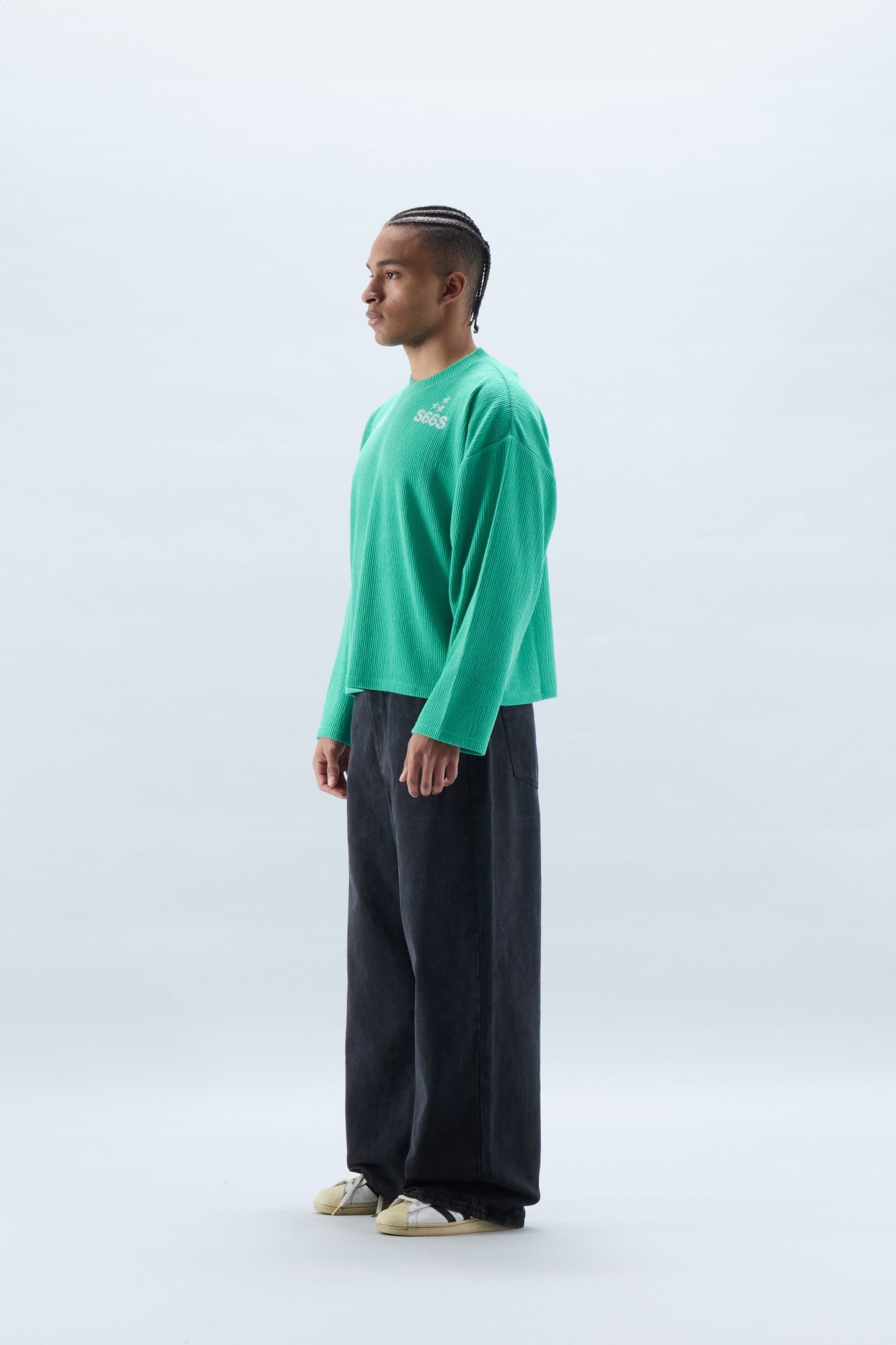 S66S Ribbed Green Longsleeve