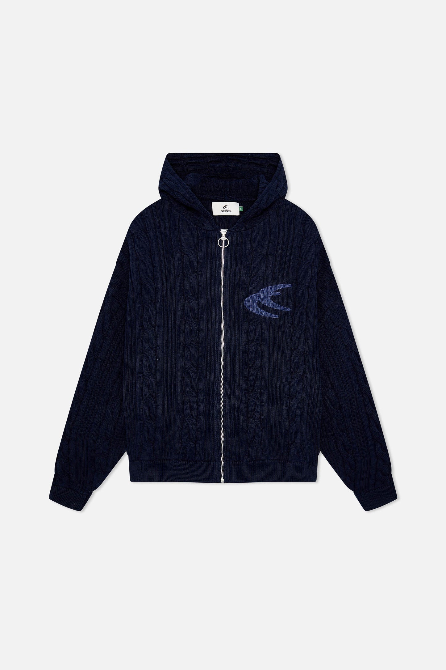 Latte Navy Zipper Knit