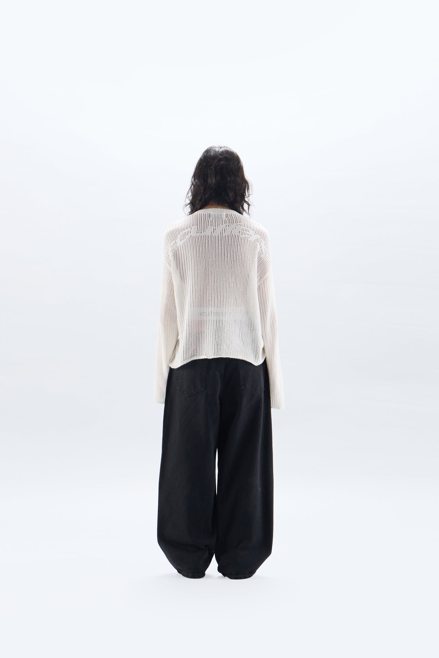 Double Moon White Open Knit